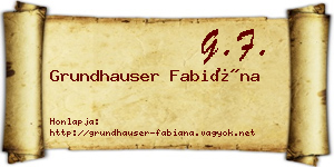 Grundhauser Fabiána névjegykártya